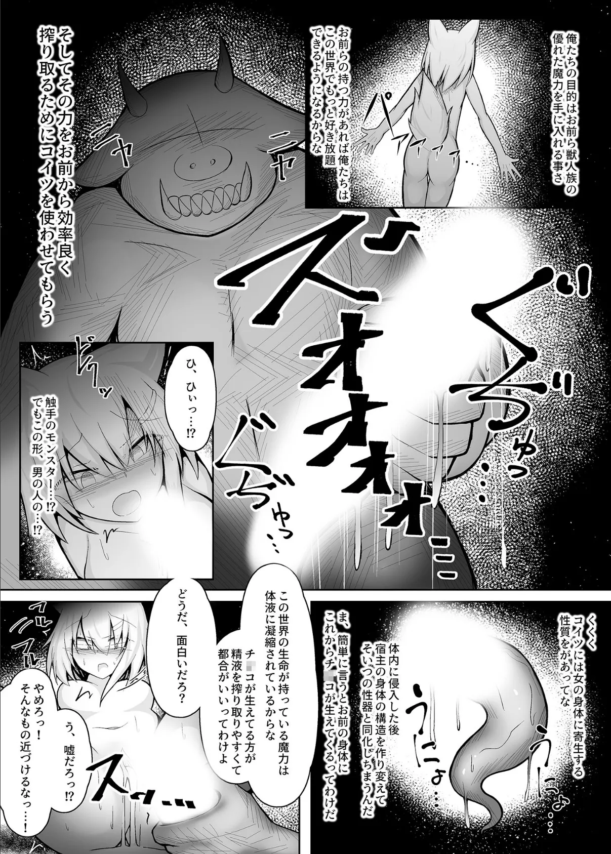 ふたなり化獣少女 触手調教本 6ページ